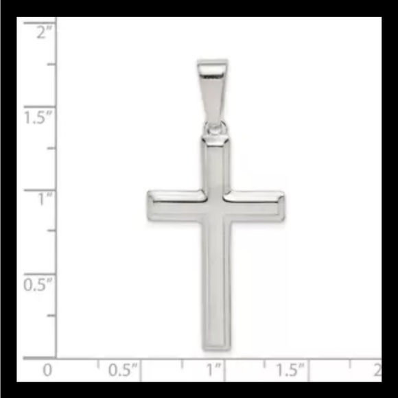 Sterling Silver Polished Cross Pendant Charm NEW - Picture 3 of 4